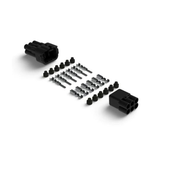 Denali DENALI MT Series 6-Pin Waterproof Connector Set, Male & Female Connectors with Terminals & Seals